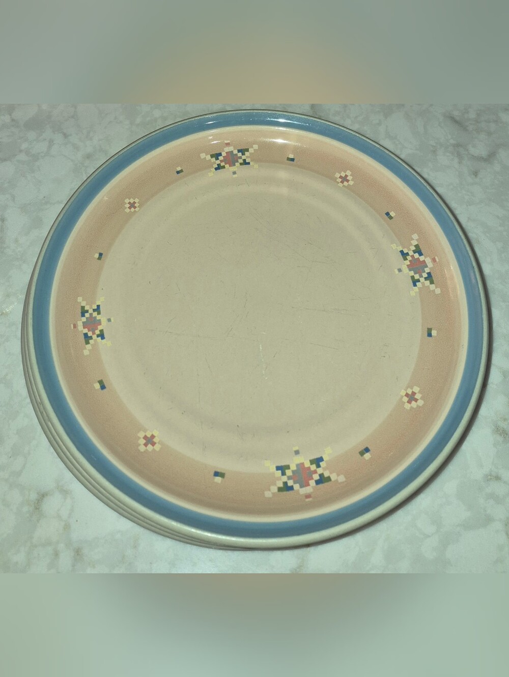 4 Vintage Noritake Stoneware "Arizona" dinner plates made in Japan